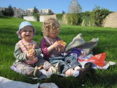 Pique-nique dans l'herbe