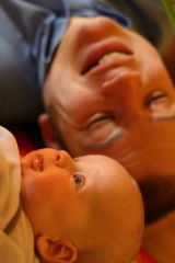 Papa est dans le miroir